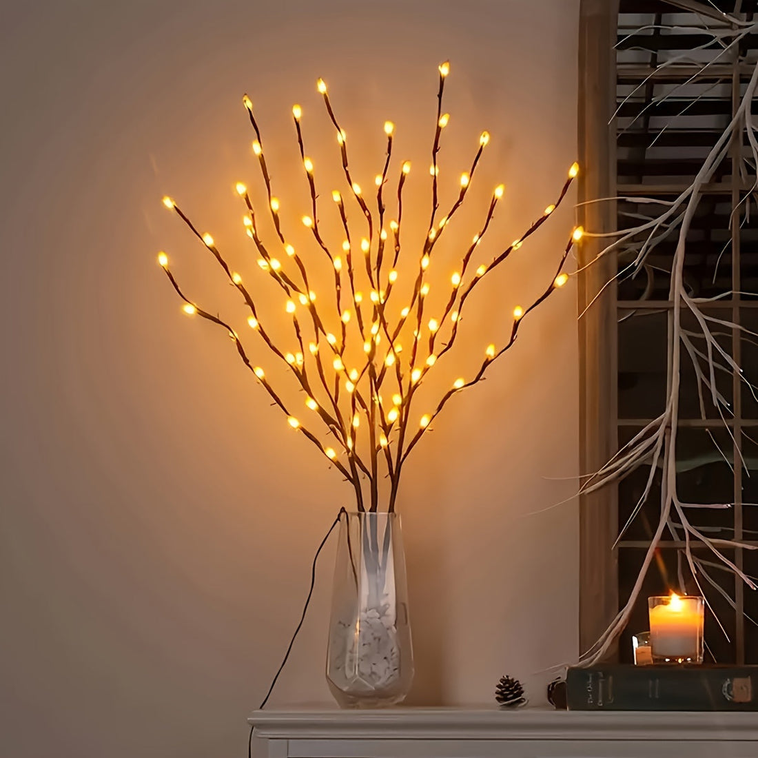 TwinkleBranch - 20 LED Taklampor, Batteridrivna, Dekorativ Belysning