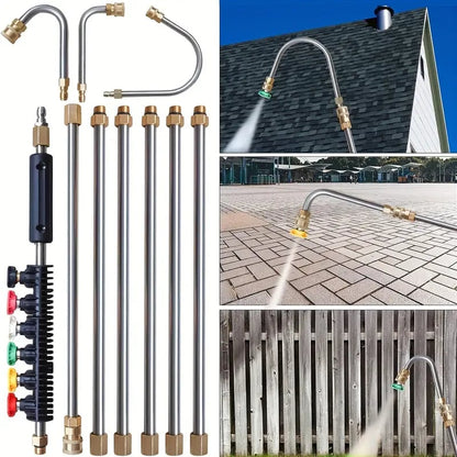 Luxora 4000 PSI Teleskopisk Högtryckstvättstång Set för Ränna &amp; Takavlopp &amp; Väggar Rengöring
