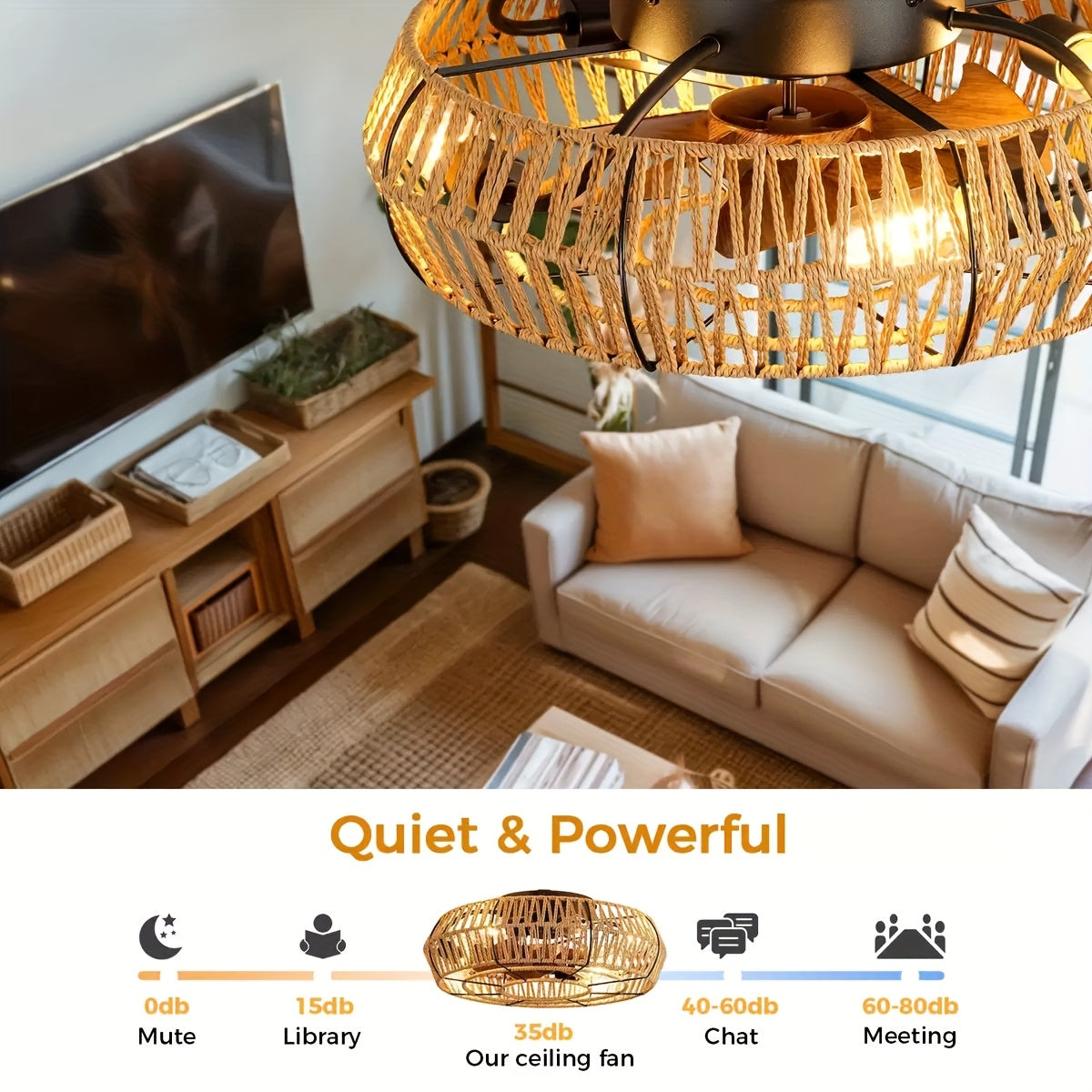 Handvävd Rattankrona – Zen Stil och Funktionalitet