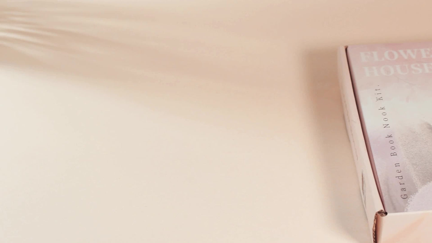 3D Trä Pusselhus – Vitt Blomhus med Belysning och Dammskydd