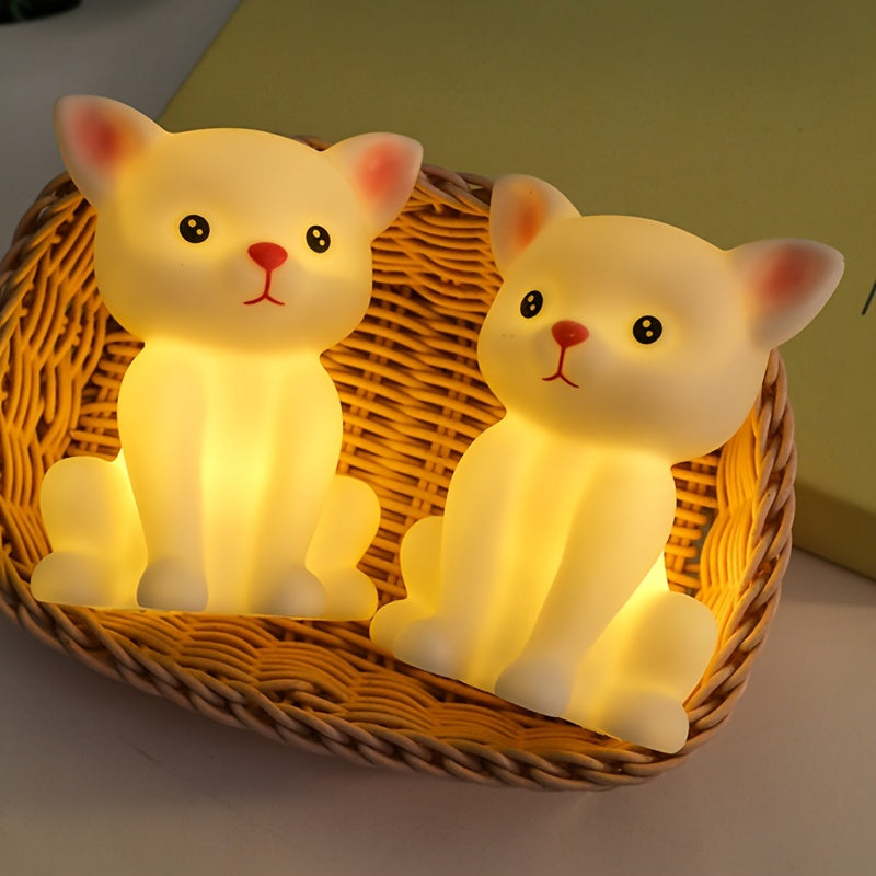 KittyGlow - Söt Kattunge Bordslampa med LED-ljus och Batteridrift
