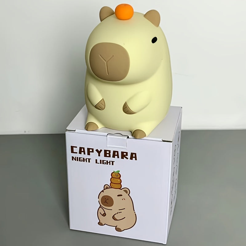 CapyGlow - Söta Capybara Nattlampa med USB Uppladdningsbar Silikonlampa