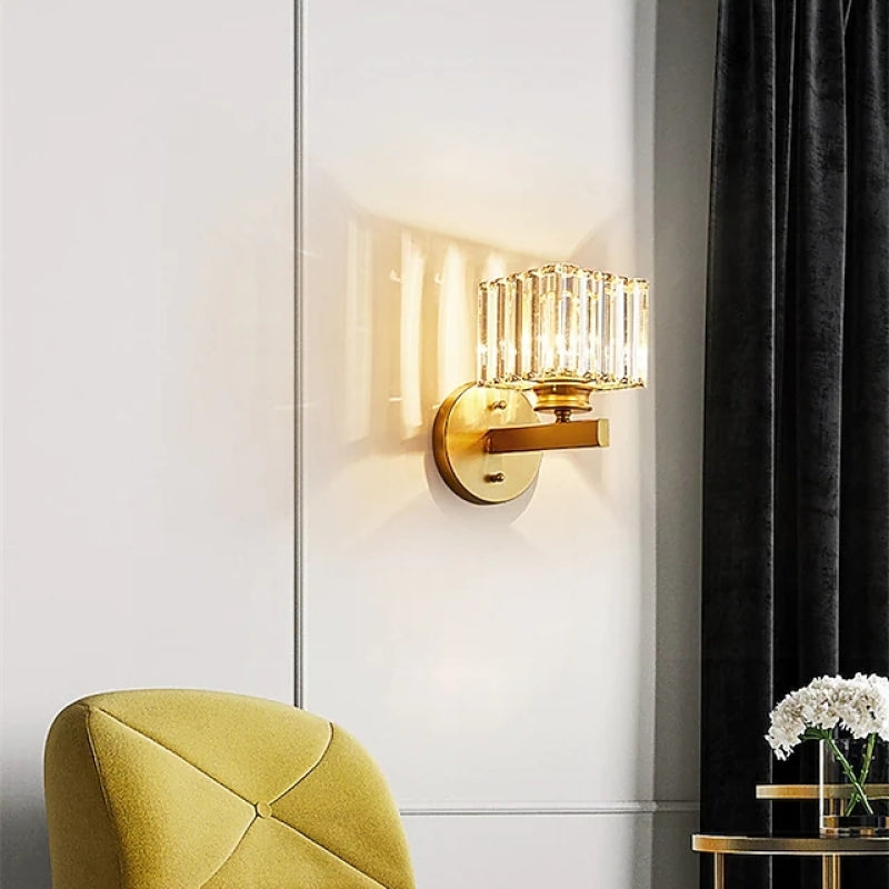 Herbert Modern LED Vägglampa - Inomhus - Svart - Sovrum - Kristall/Metall
