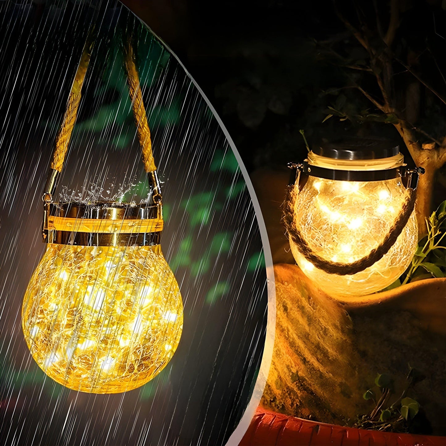 CrackJar Lampa - Crack Ball Glasburk Trädgårdsträd Hängande Ljus