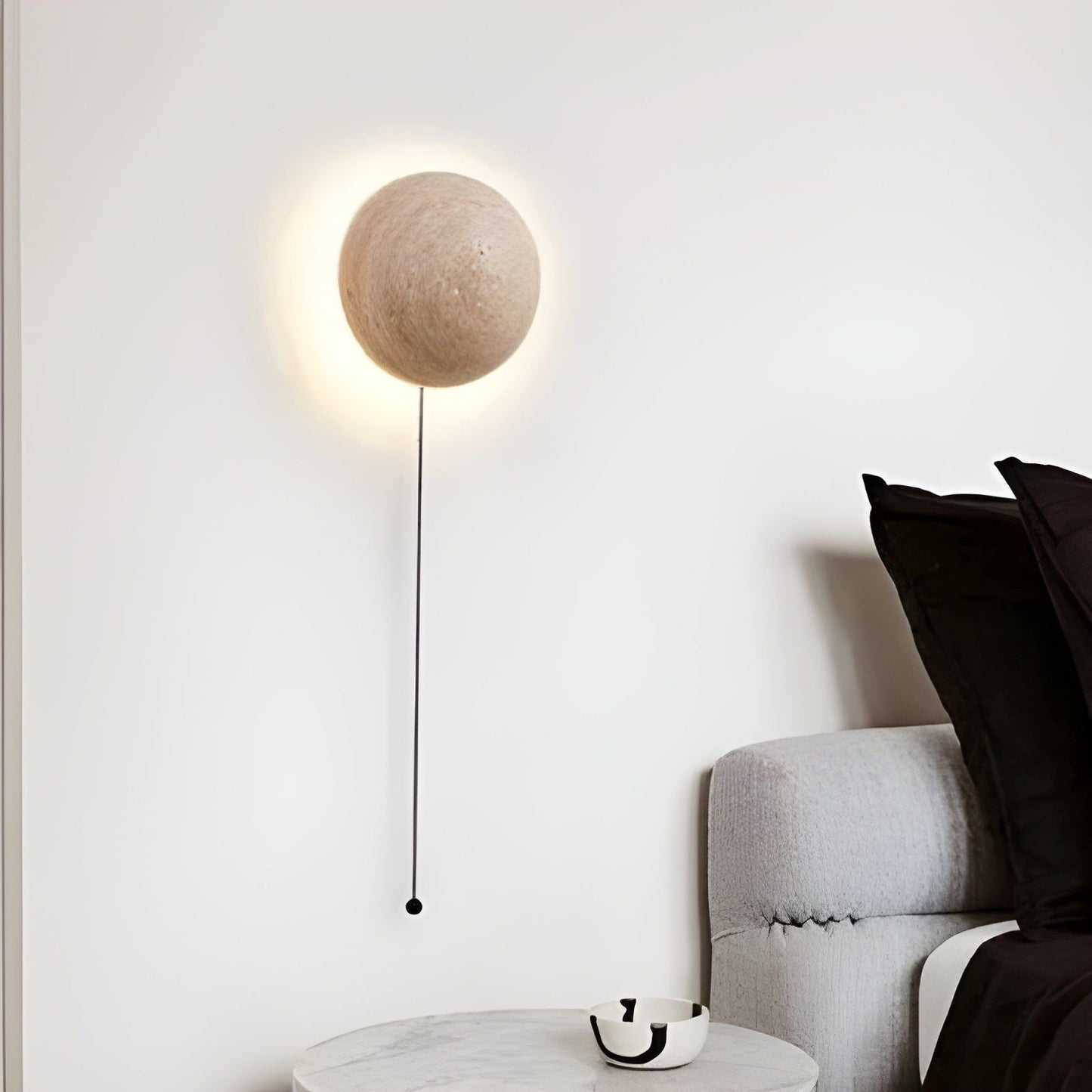 RetroTravertine Light - Wabi-Sabi Japansk LED Vägglampa i Krämstil