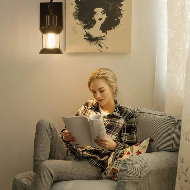 Vägglampa vintage metall industri sconce