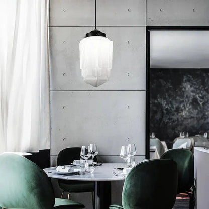 Lunara | Geometrisk mjölkglas pendellampa i vitt