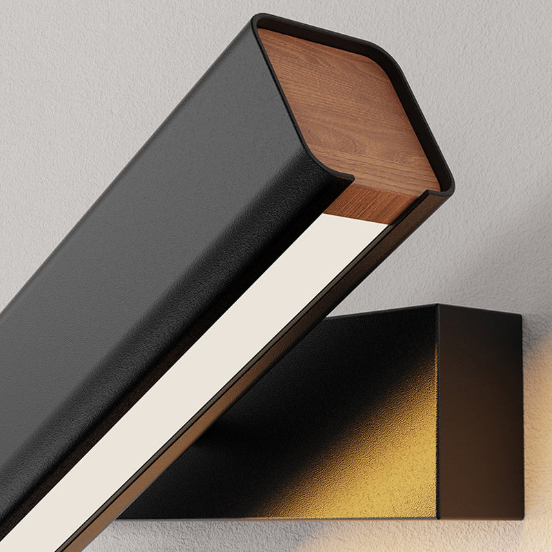 Aqsa Modern LED Vägglampa Inre Dimmbar Rektangulär Metall/Trä Vardagsrum