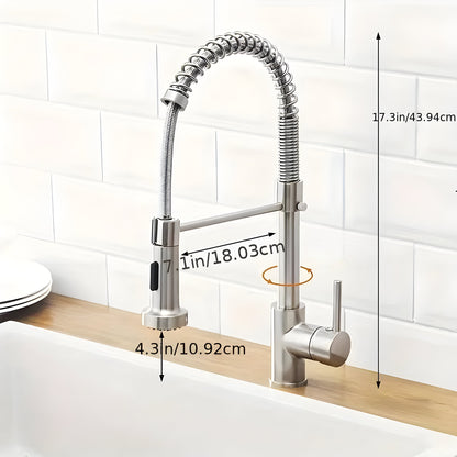 FlowNova - Multifunktionell diskbänksblandare (Borstad stål)