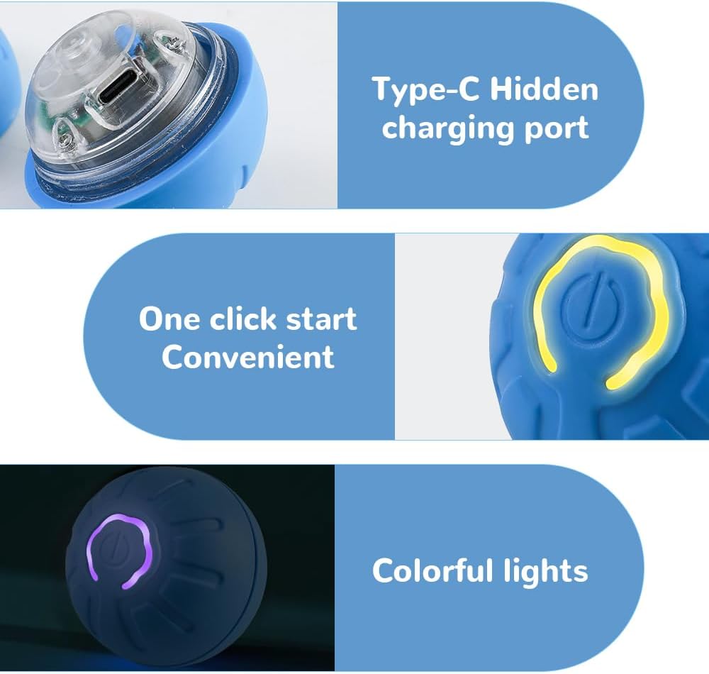 Royaleva Aktiv Rullande Boll – Automatisk Anti-Anxiety Leksak för Husdjur & Människor