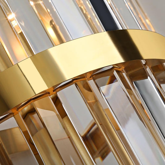 Lyxig Kristallvägglampa | Rostfritt Stål | Modern Vardagsrumsväggsbehäng | Brick by Brick