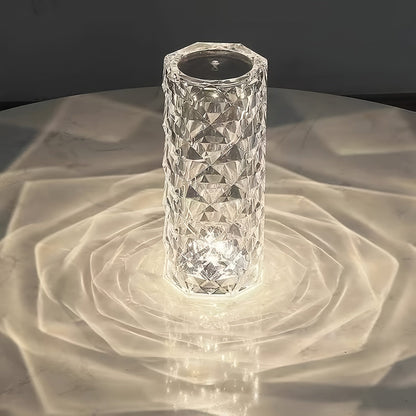 LumiKristal - Kristall Diamant Bordsbelysning med 3 Färger LED-belysning