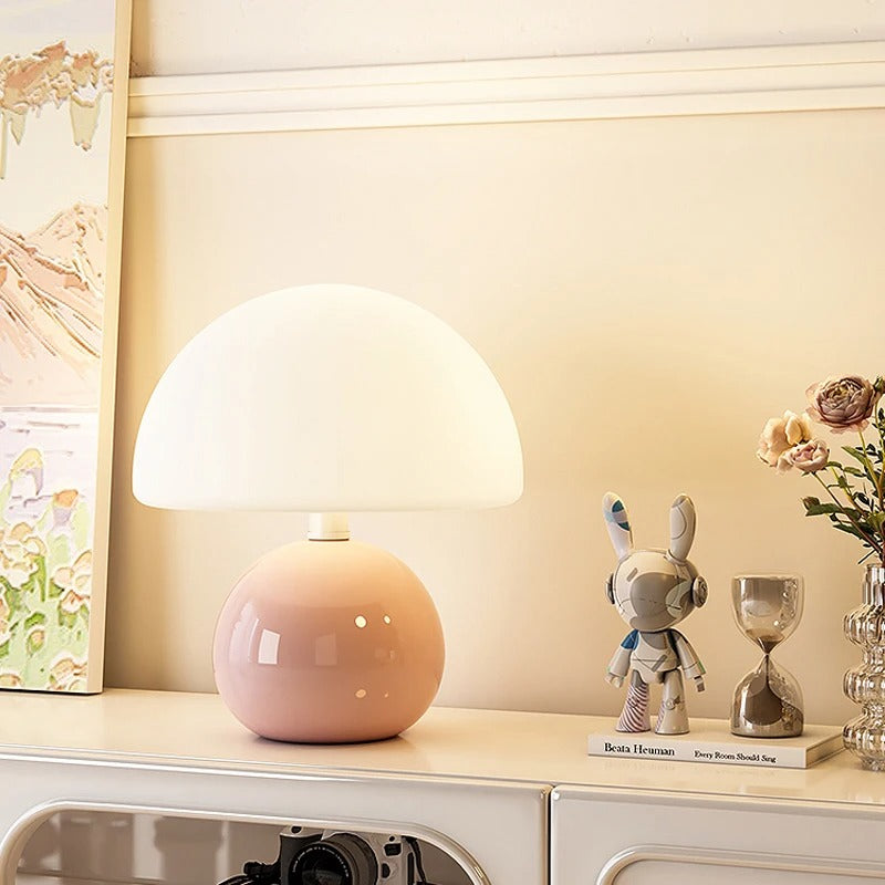 LumiGlass - Modern LED Bordslampa med Glasskärm | Dimbar &amp; Energibesparande