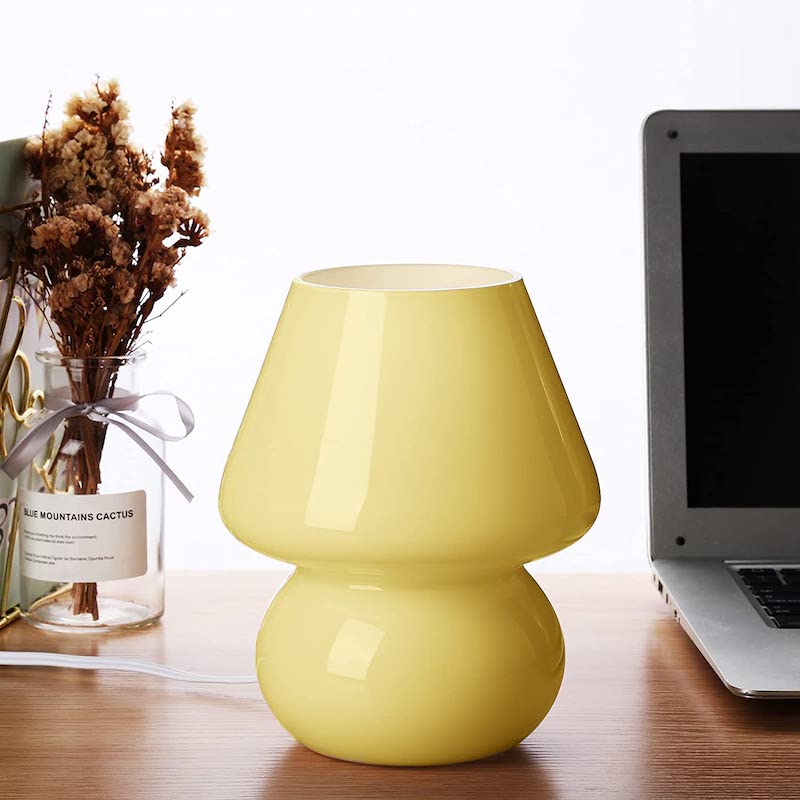 Svamplampa - Vintage Glaskvällslampa med Ränder