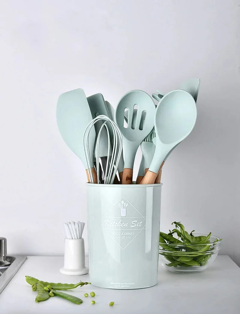 Royallure Trähandtag Kökredskapsset – Hållbart Hårdträ för Värme-säker, Icke-repande Matlagning