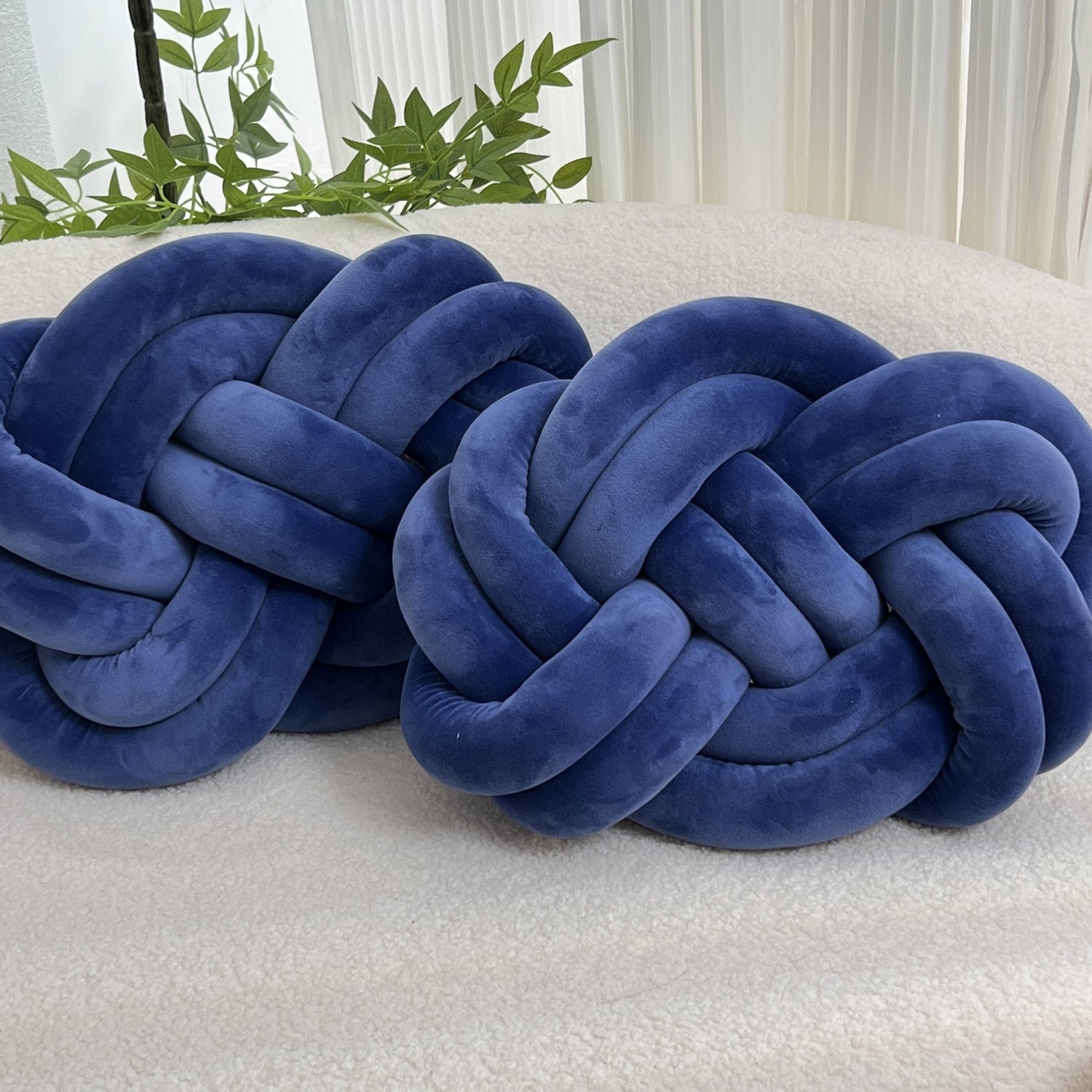 2 Stycken Knop Ball Kuddar - Mjuka Plysch Kuddar, Dekorativa Kuddar för Säng, Soffa och Vardagsrum