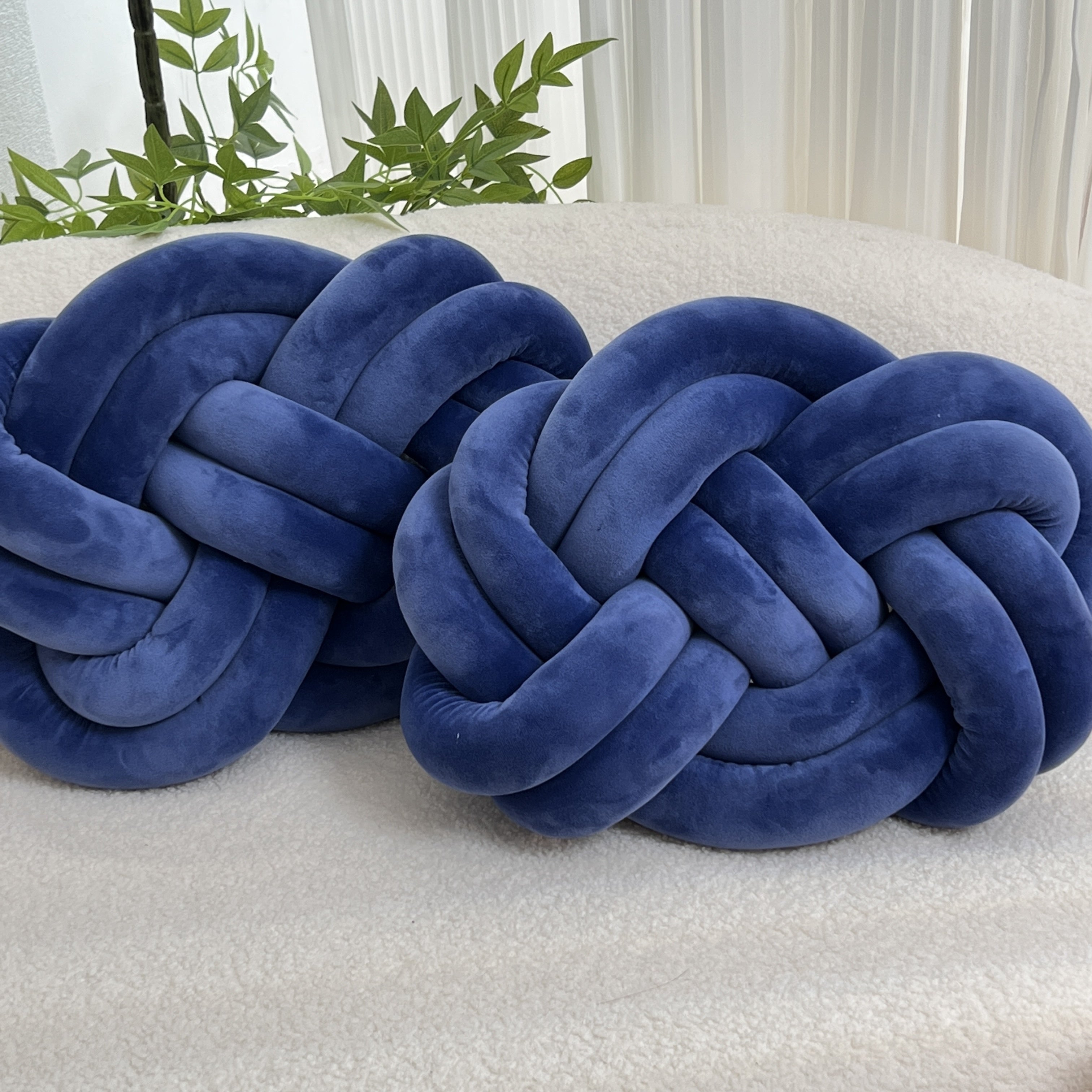 2 Stycken Knop Ball Kuddar - Mjuka Plysch Kuddar, Dekorativa Kuddar för Säng, Soffa och Vardagsrum