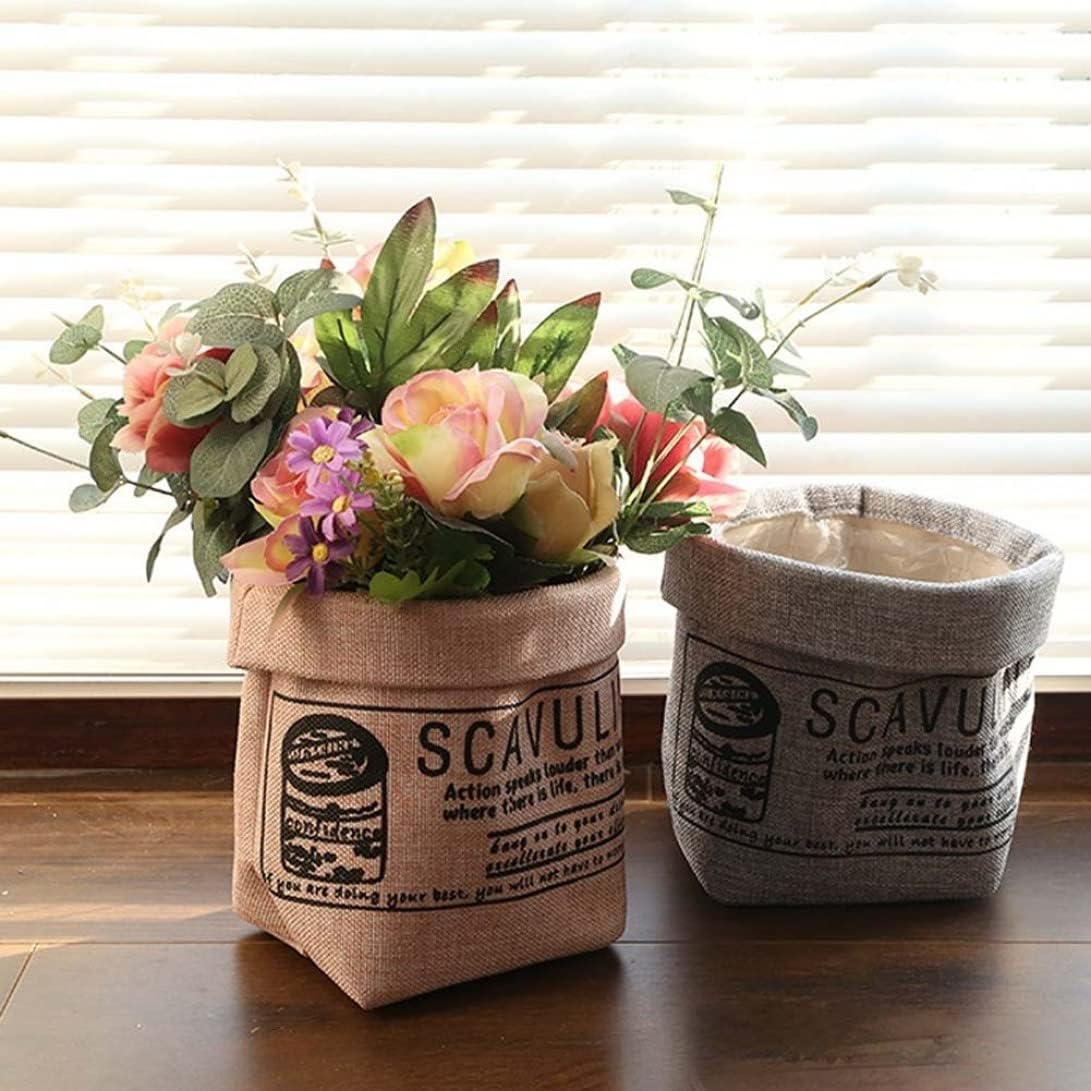 Dekorativ tygväxtkruka med tryck – Mångsidig förvaringskruka för växter och dekoration