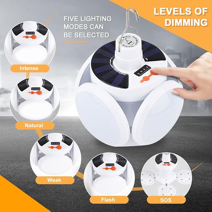 Praktisk Solär Utomhus- och Campinglampa