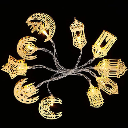 Färgglada LED-ljusslingor – Dekorativa ljus med måne- och lyktteman för hem och trädgård