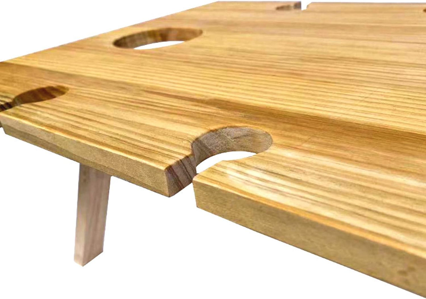 Carvallo Vinlora Weintisch FoldWood | Fällbar & Mobil | Av trä | Med flask- & glasstöd | För picknick, trädgård & camping