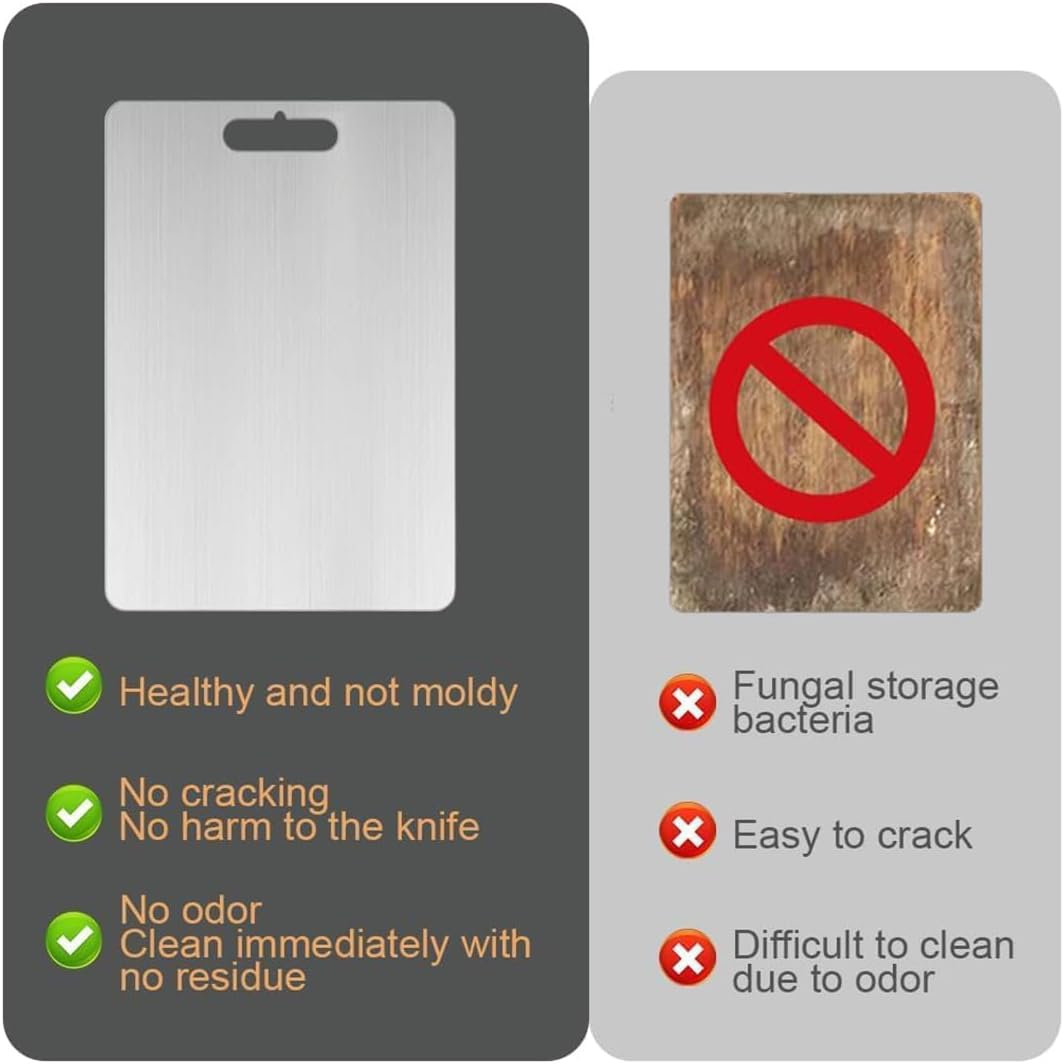 Rayvia Rostfritt Stål Skärbräda – Hållbar, Hygienisk & Lätt att Rengöra Kök Essential