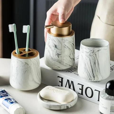 Carvallo Essence – Lyxigt Marmor Badrum Set med Minimalistisk Elegans