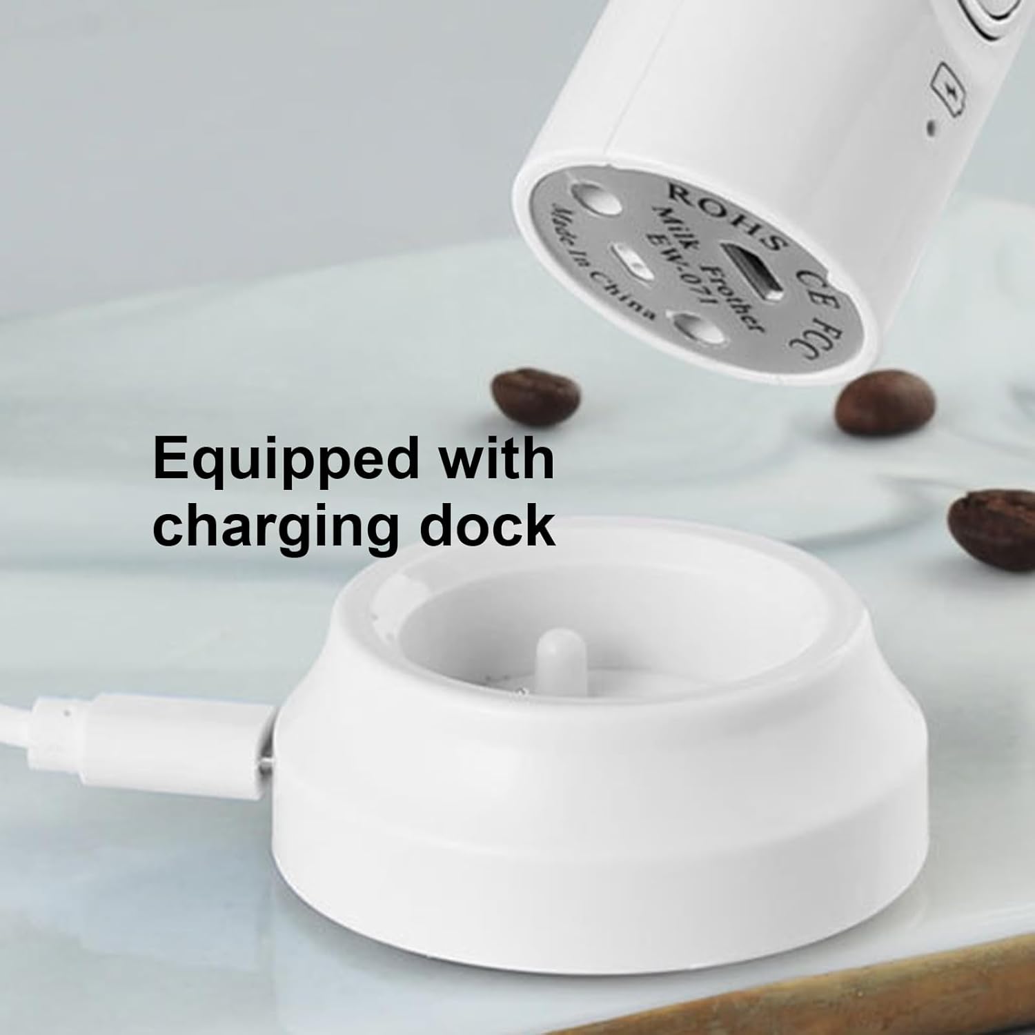 Royallure Trådlös Elektrisk Mjölkskummare 3-Hastigheters Handhållen USB Skumskapare