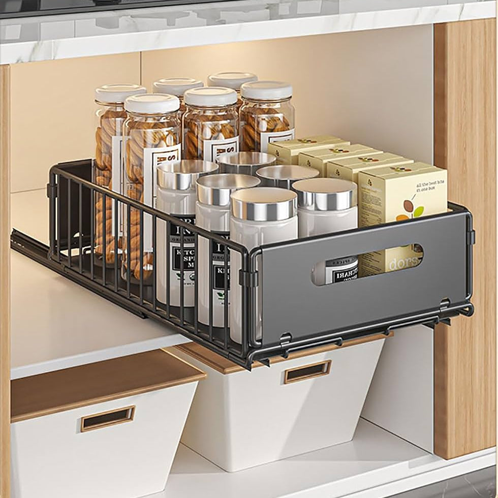 Royallure Fällskåp med Utdragbar Korg Perforerat Snacks- & Kökshyllor