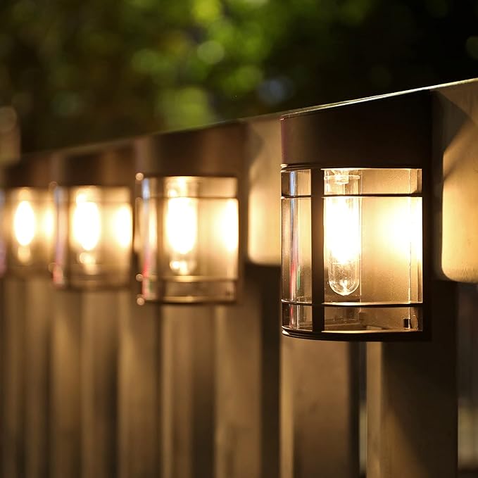 Utomhusvägglampa med glas och galler – LED trädgår belysning, väderbeständig för terrass &amp; balkong