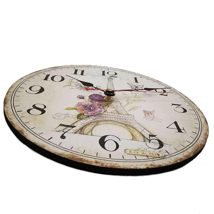 ParisAura – Eiffeltorn-inspirerat väggur i trä för elegant hemmainredning och tidlös stil