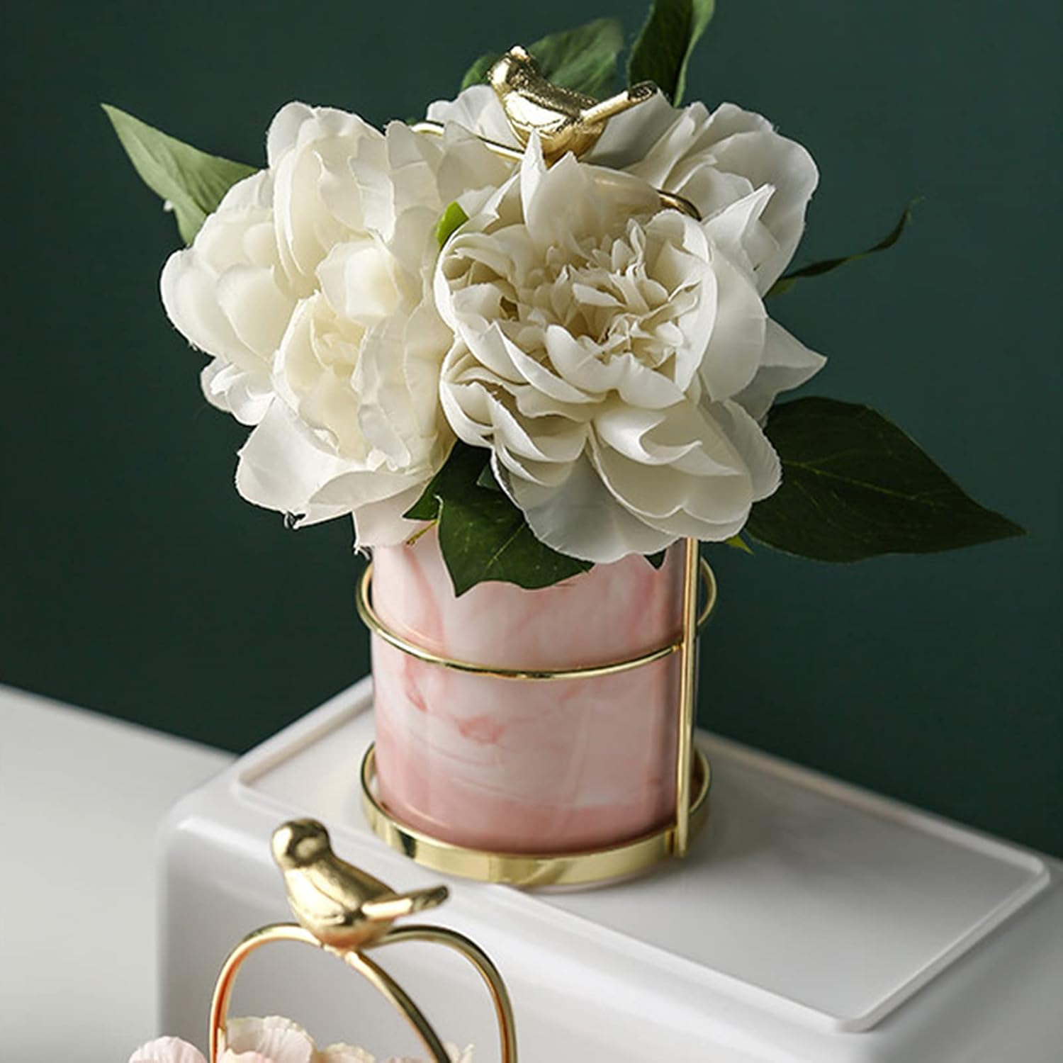 Blomkrukor med fågel-design för stilfull dekoration