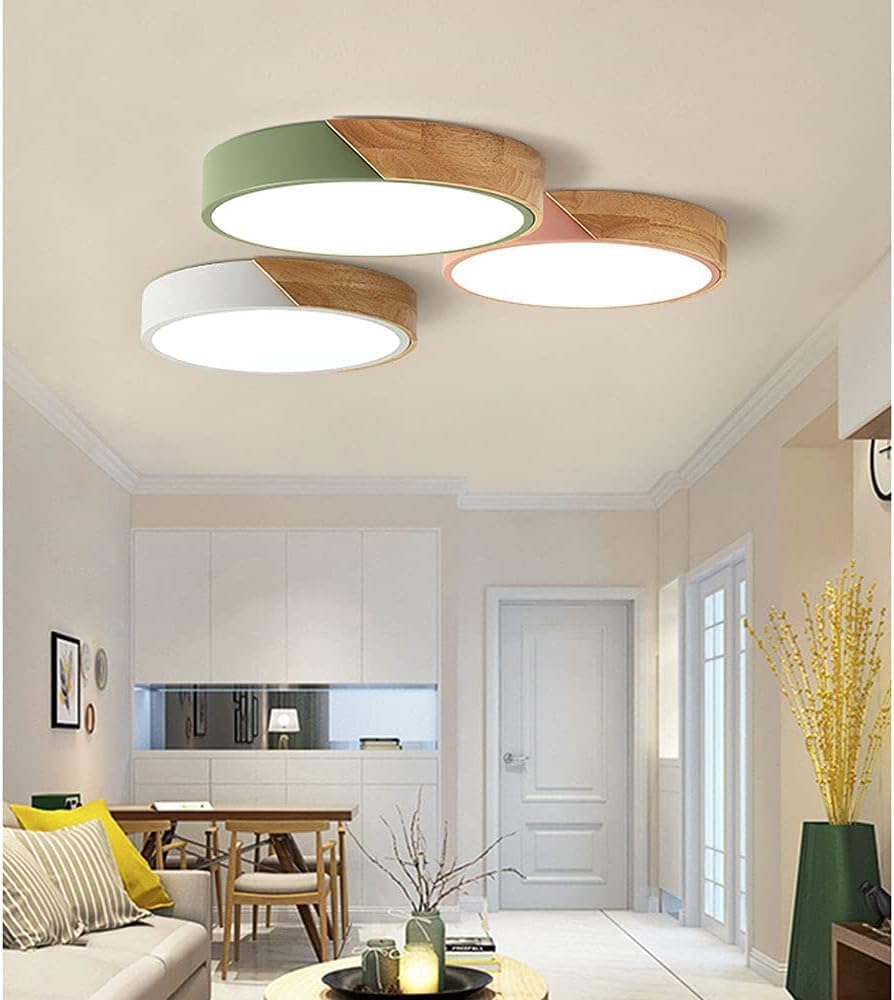 LED Taklampa Med Trä Ramaraccent