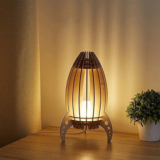 RocketGlow - Vintage Raket Nat Lampa för Avkopplande Och Modern Belysning