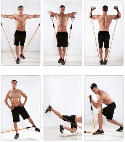 11-delars motståndsband set – Fitness träning &amp; stretchkit