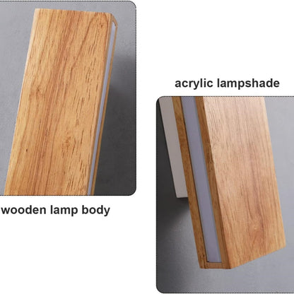Vägglampa med roterbar trä-LED-design