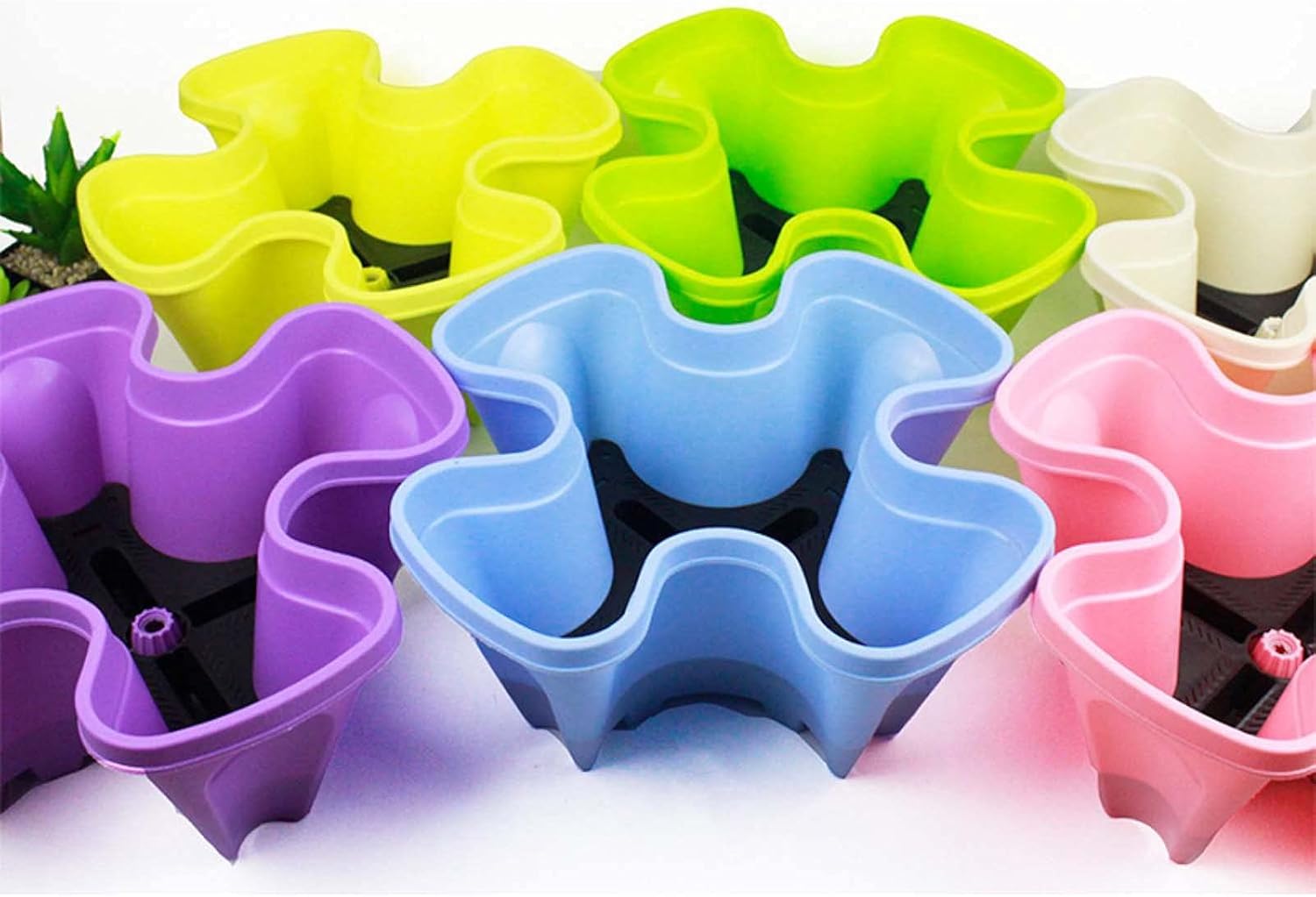 Stapelbar växttorn för örter och grönsaker – Vertikala trädgårdsväxtbehållare för inomhus och utomhus