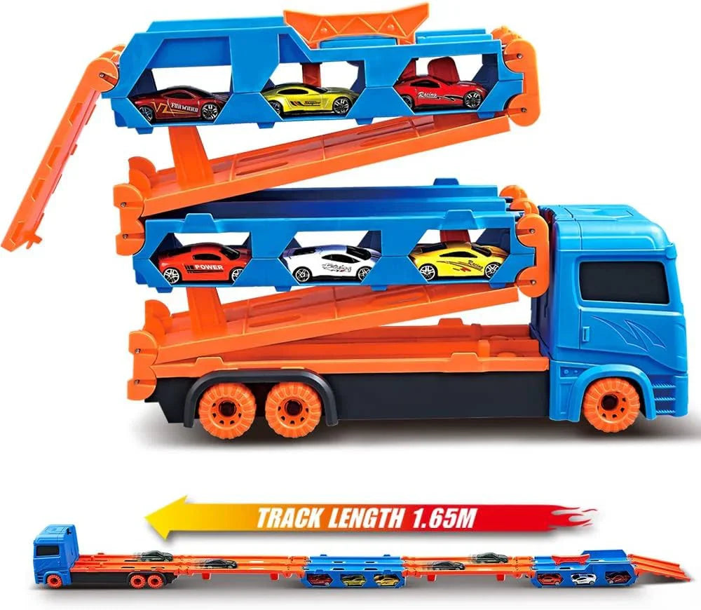 Car Play Lastbil med Fällbar Katapult Racingbana
