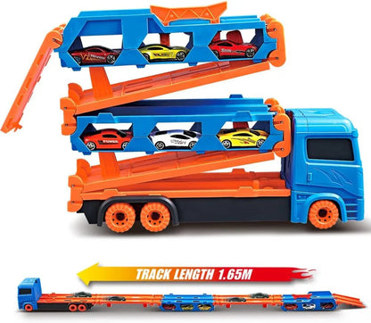 Car Play Lastbil med Fällbar Katapult Racingbana