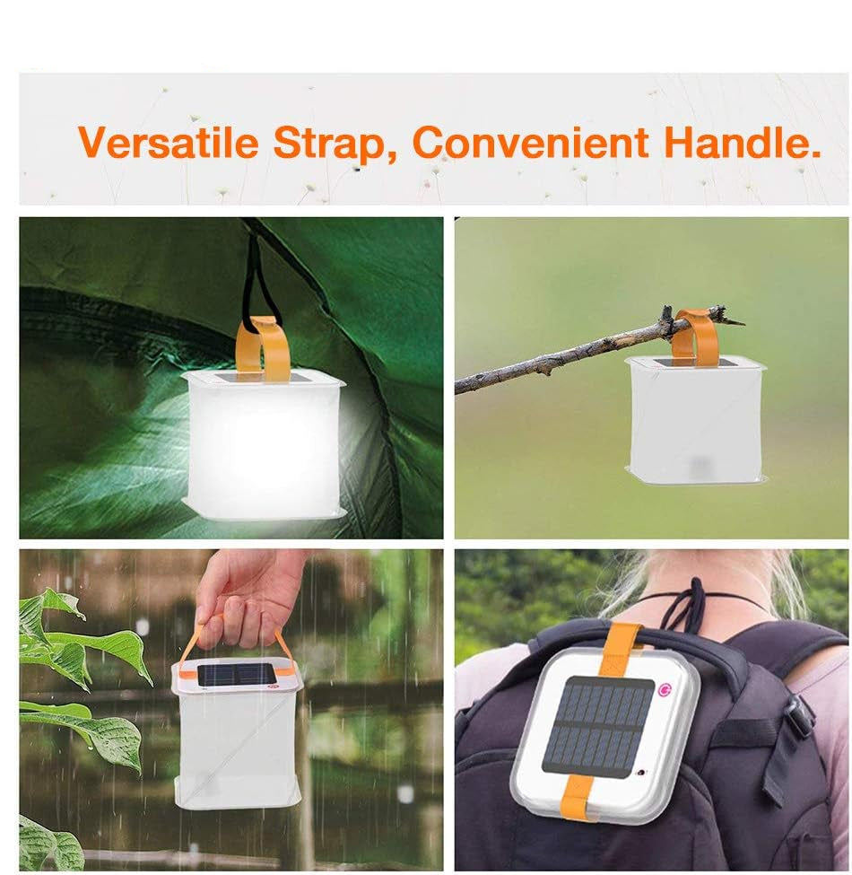Solar LED Lykta – Bärbar, hopfällbar campinglampa med solenergi för utomhusaktiviteter