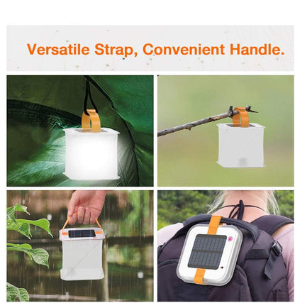 Solar LED Lykta – Bärbar, hopfällbar campinglampa med solenergi för utomhusaktiviteter
