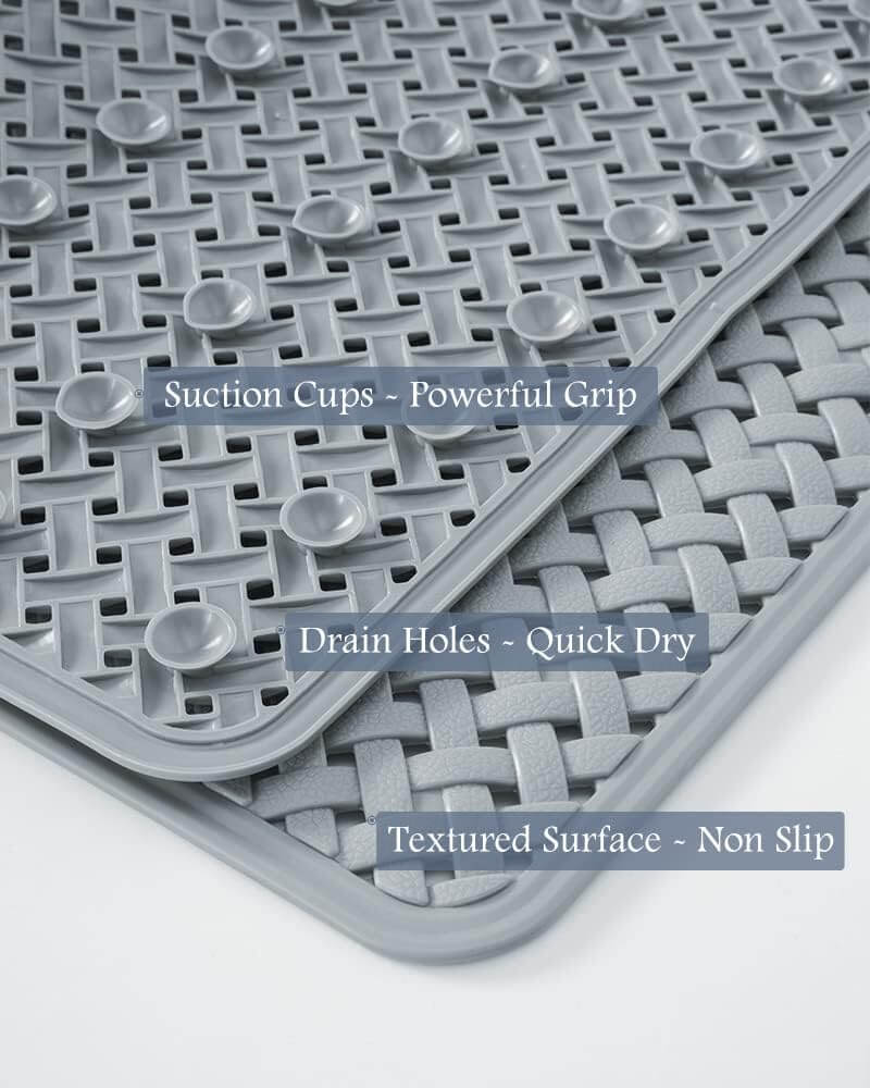 Royallure Antiskid PVC Badkar Säkerhetsmatta – Mögelresistent, Snabbavvattnande Halkfri Design