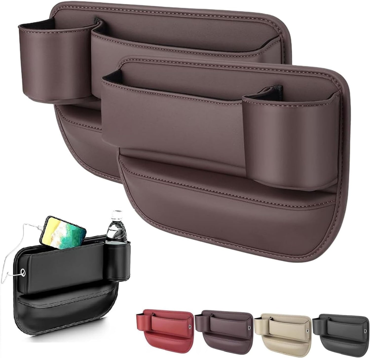 Bilstolssömsfyllare och organisatör för förare och passagerare 2-pack