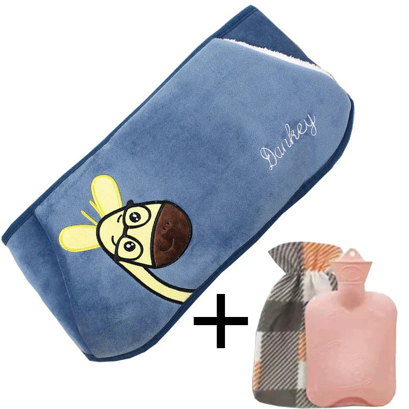 Carvallo – Återfyllningsbar plyschvärmeflaska med höftkudde