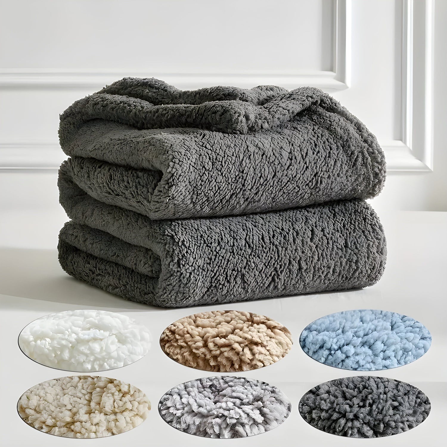 DoubleCozy Blanket - Lätt och avslappnad dubbelsidig Sherpa-fleecefilt