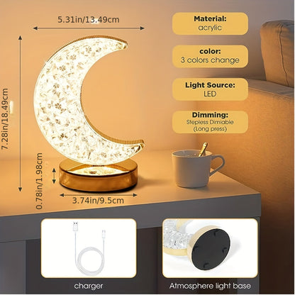 SterLamp - Dimbart Kristallbordslampa med Touchkontroll