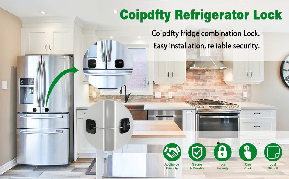RoyaleGlow Kylskåpslås 2-pack för säker livsmedelsförvaring