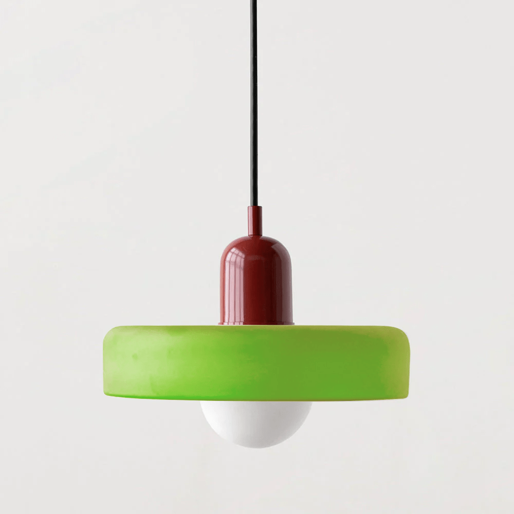 Lunari Halo | Pendellampa i färgat glas i Bauhaus-stil