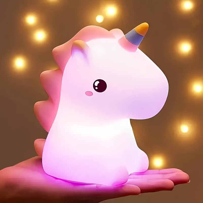 UnicornGlow - Varmt Enhörnings Nattlampa med 7 Färger och Ögonskydd