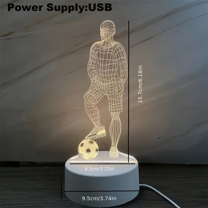 SportVisie - 3D LED Fotbollsspelare Nattlampa, USB Driven
